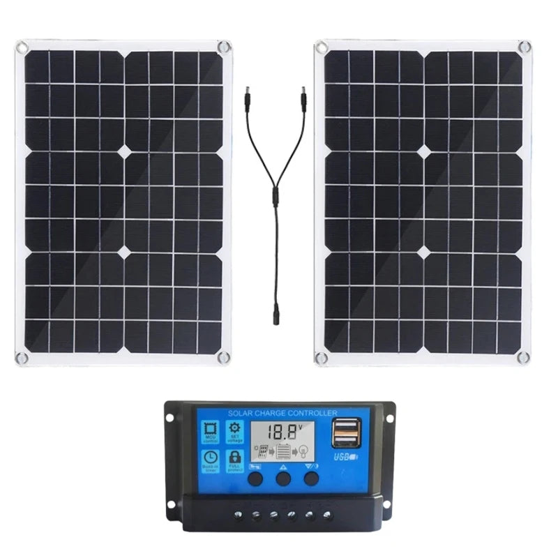 1200W solar panel 12V solar panel charger dual USB with 100A controller flexible solar panel outdoor camping mobile phone car