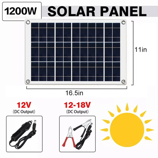 6000W Solar Inverter Generation 110V/220V 1200W Solar Panel Automotive Battery Charge Controller Solar Complete Power Solar Kit