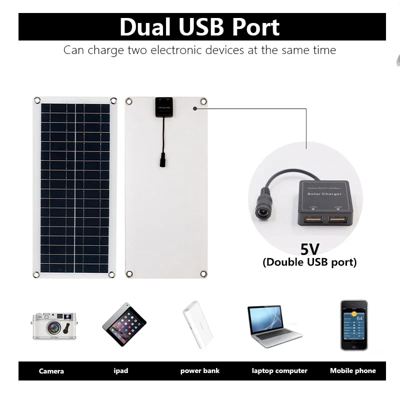 1200W solar panel 12V solar panel charger dual USB with 100A controller flexible solar panel outdoor camping mobile phone car