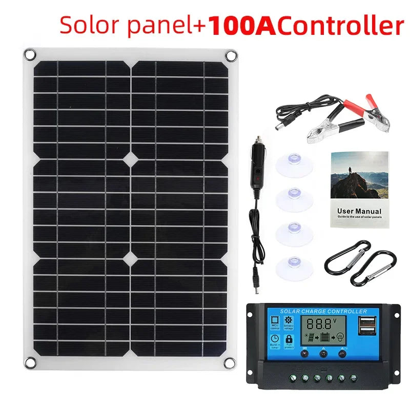 1200W solar panel 12V solar panel charger dual USB with 100A controller flexible solar panel outdoor camping mobile phone car