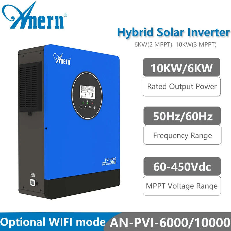 6000W 6KW 10000W 10KW ON/Off Grid Solar Inverter 220V Pure Sine Wave MPPT Solar Charger Hybrid Solar Inverter