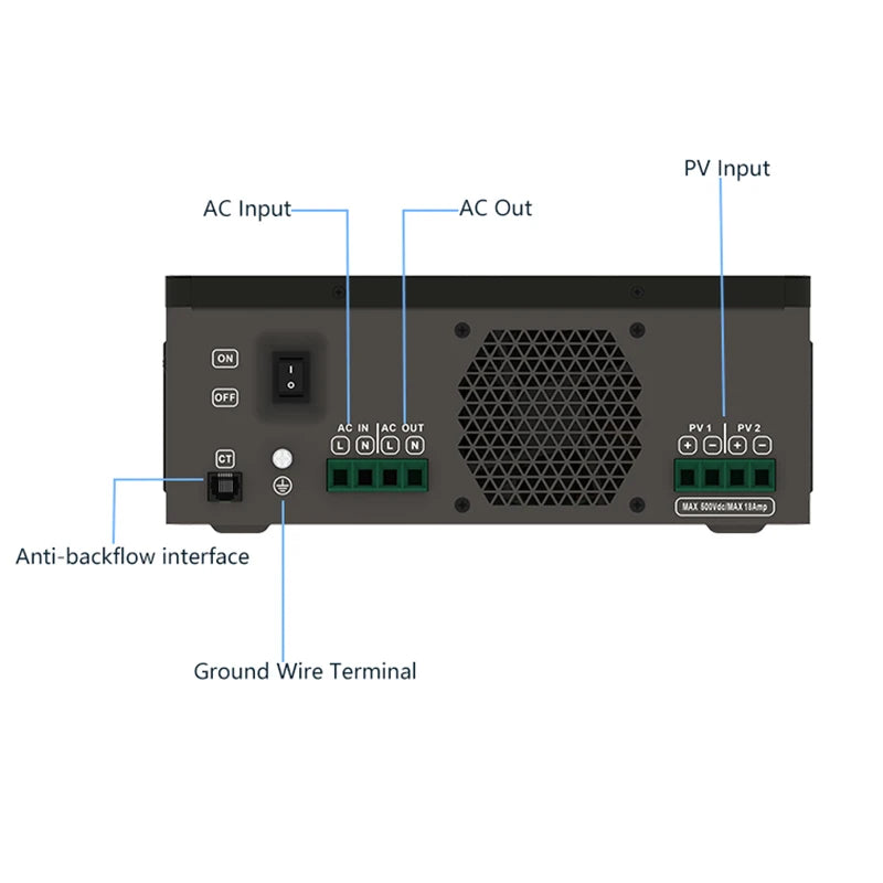 6000W 6KW 10000W 10KW ON/Off Grid Solar Inverter 220V Pure Sine Wave MPPT Solar Charger Hybrid Solar Inverter