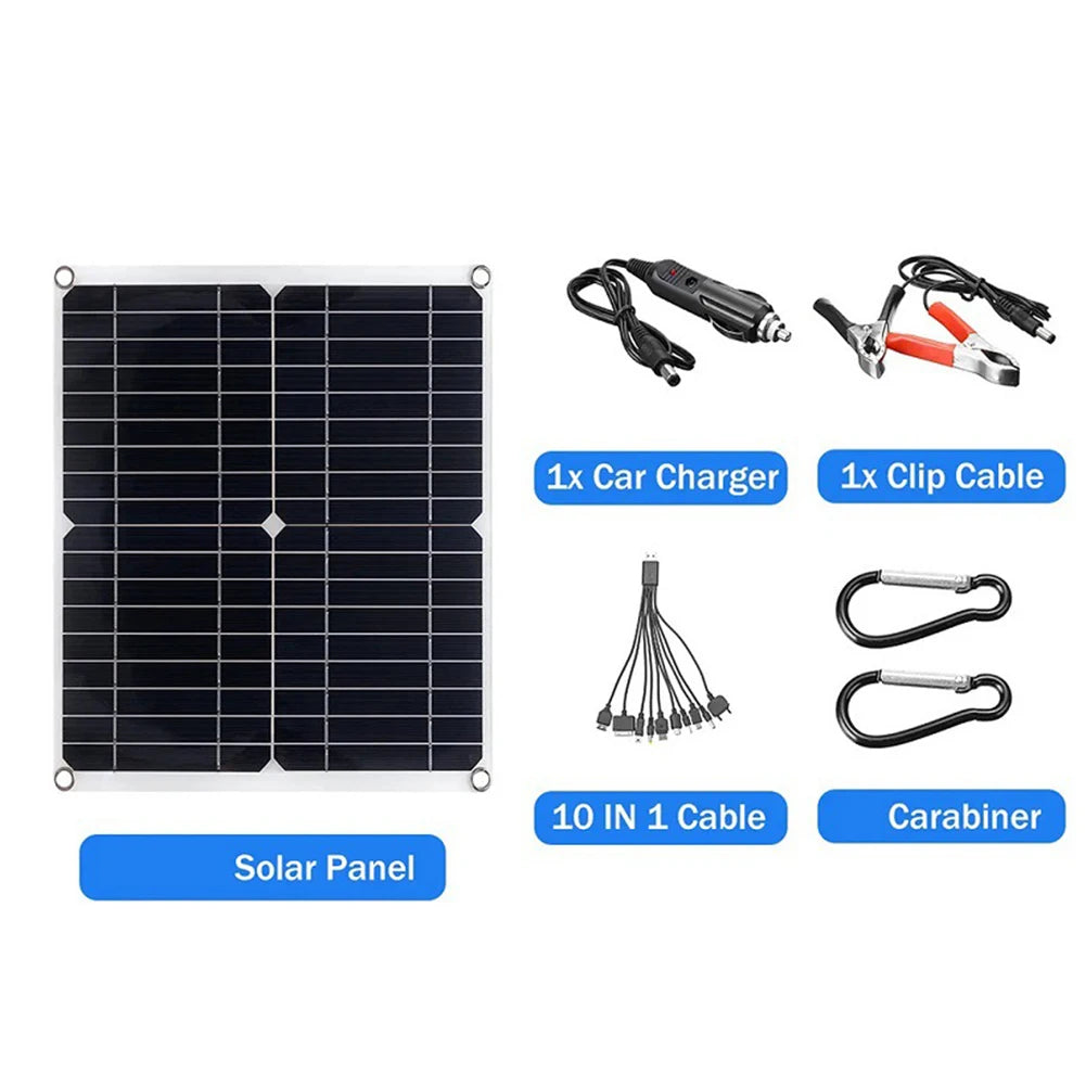 20W 18V Portable Solar Panel Kit Waterproof Flexible Dual USB Output Solar Panel For Car And Marine Charger Power Tools Parts