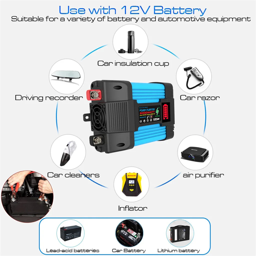 6000W Solar Inverter Generation 110V/220V 1200W Solar Panel Automotive Battery Charge Controller Solar Complete Power Solar Kit