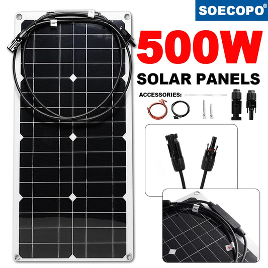 500W 16V Solar Panel High Efficiency  12V Battery Charger Car Boat RV Marine Home Camping Outdoor Off-Grid System Power bank